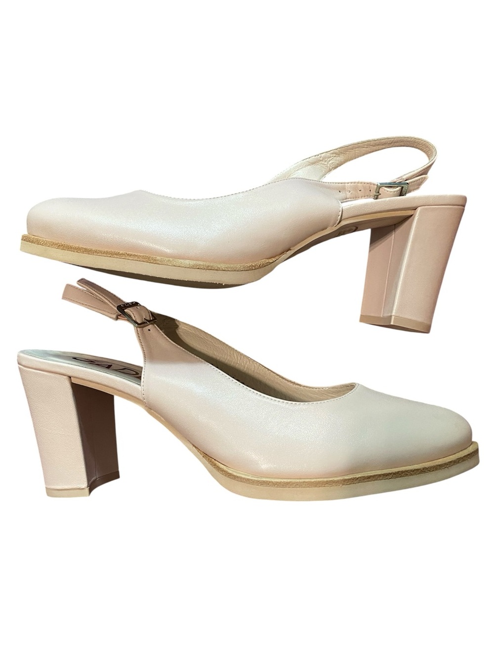 Gadea by Lodi Nude Slingback Block Heel Pumps
